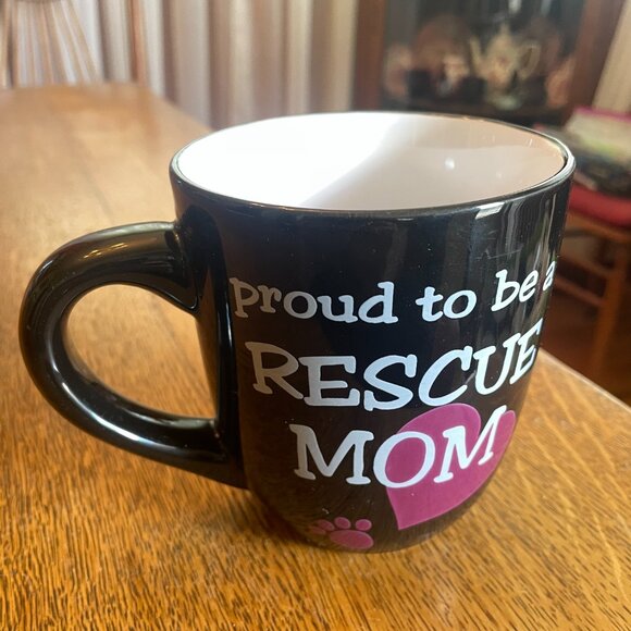 Proud to Be a Rescue Mom Coffee Cup Mug Pet Rageous Lucky Paws - Picture 3 of 5
